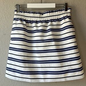 J. Crew Factory Navy and White Striped Sidewalk Skirt Size‎ 6